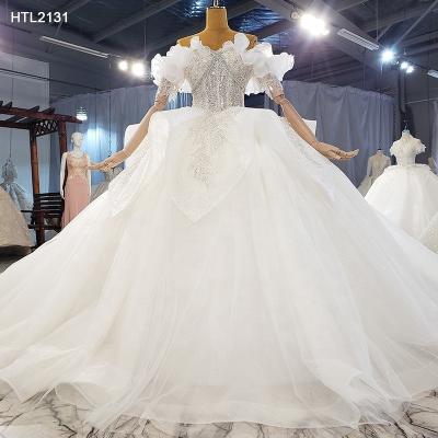 China Jancember HTL2131 Breathable Sequins Off The Shoulder Ruched Wedding Dresses Wedding Ball Gown Women Dress for sale