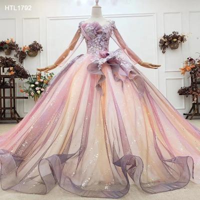 China Jancember HTL1792 Anti-Static High Quality Ladies Long Party Evening Dresses With Long Sleeves for sale