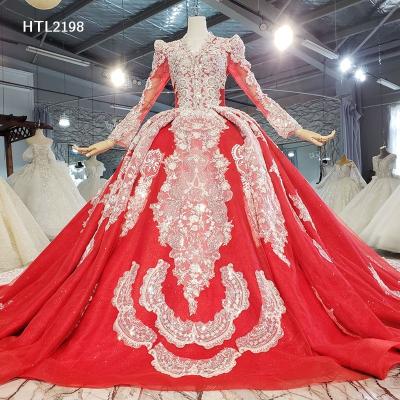 China Jancember HTL2198 2021 Luxury Formal Red Sequin Beading Evening Dress Breathable For Party for sale