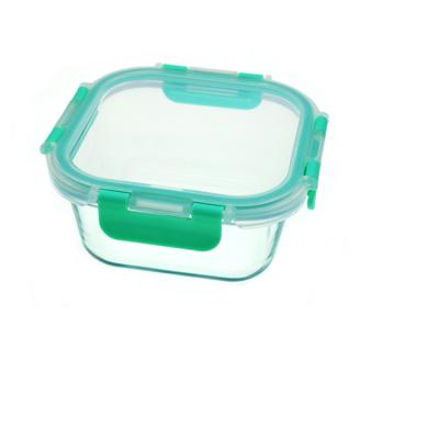 China Square Microwavable High Borosilicate Glass Microwavable Food Container With Lid/Glass Fresh Food/Meal Storage Box for sale