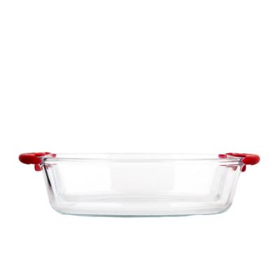 China High Sustainable Borosilicate 1.4L Heat Resistant Glass Bakeware Set Clear Glass Baking Dish for sale