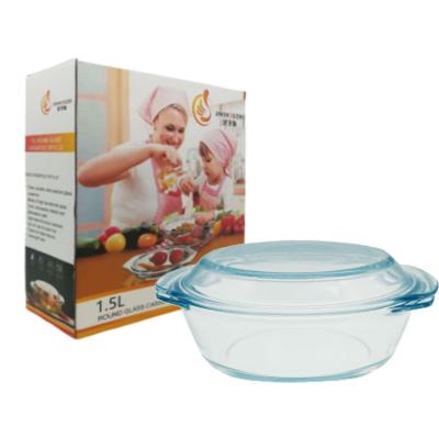 China Microwave Safe Glass Casserole Pan With Glass Lid Sustainable for sale