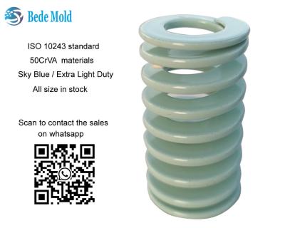 China Extre Light Load Mold Spring ISO10243 Standard 50CrVA materials light green color Te koop