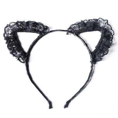 China European and American factory wholesale sexy lace headband cat ears black headband for sale