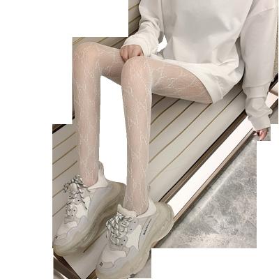 China Breathable Hollow Floral Rattan Pantyhose Stockings Mesh Lace White Pantyhose Pantyhose for sale