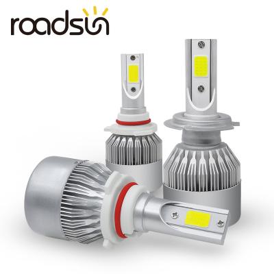 China High brightness LED car light roadsun C6 H4 H7 led headlight H1 H3 H11 H13 HB4 HB3 9005 9006 880 H27 9004 9007 Hi beam car LED bulb COB chip 36W 6000K/ Lo for sale