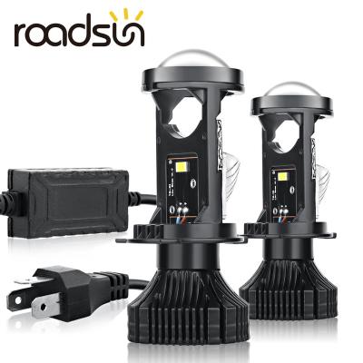 China Canbus Mini H4 Projector Lens LED Beam Roadsun LHD RHD Hi/Lo Car Projector Mini LED Headlight Lens H4 Spotlights H4/9003 Led Head Bulb 90W 12000LM 6000K for sale