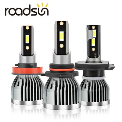 China Low beam high beam headlight roadsun car lights accessories 3570 9004 9006 9007 chip H1 H7 H11 H13 HB3 HB4 H27 LED 880 H4 LED headlight bulb 6500K for sale