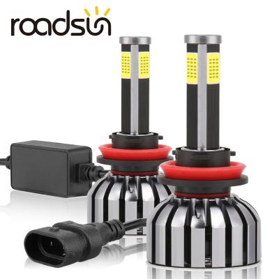 China Low Beam High Beam Headlight Roadsun Luces Led Para Carro H7 Canbus LED Bulb H4 H11 9005 9006 HB4 HB3 Car Headlight Lamp 4 COB Chip 12000LM Side Super Bright for sale