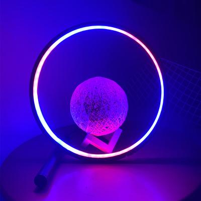 China Hot Selling Multicolor Changing Home Party RGB Table Lamp APP Decor Lamp RGB Table Lamp RGB Table Lamp Control Desk Lights Living Room Light Bedroom for sale