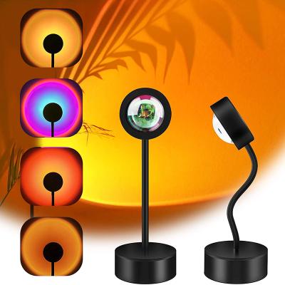 China Home Party RGB Sunrise Sunset Projection Lamp Sunset Light Rainbow Night Wall Background Decor Lamp Sunset Light rgb sunset for sale