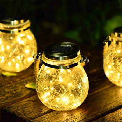 China Outdoor Lights Hanging Solar Outdoor Christmas Patio Garden Yard Lawn Light Mason Jar Lid Fairy String Lights Hanging Solar Outdoor Lights for sale