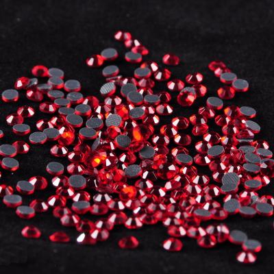 China Flatback Crystal Lt Siam Hotfix Rhinestone Around Flatback Faux Stone For Wedding Dress Nail Art And Phone Decorative for sale