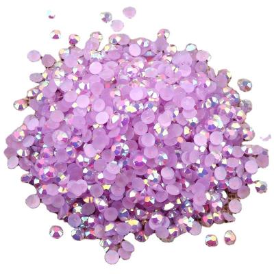 China Flatback wholesale 2mm 3mm 4mm 5mm 6mm Jelly White ab Crystal Stones Round Flatback Resin rhinestone for DIY craft for sale