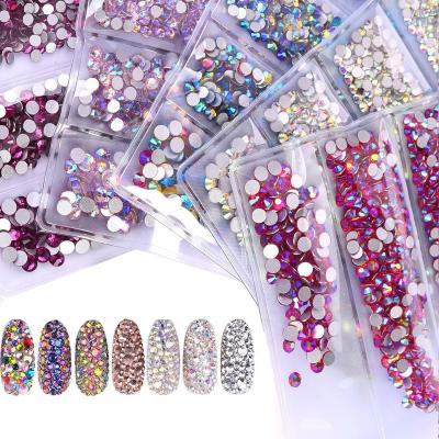 China High Quality Nail Art Flat Back Crystal Rhinestones Art Decoration Six Sizes Nail Crystal For Nail Beauty for sale