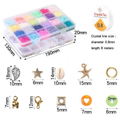 China Jewelry DIY Purna 48xc08 6000pcs 24Colors 6mm Polymer Clay Beads Kit Charms Spacer Beads Set For DIY Jewelry Making Kit Finding for sale