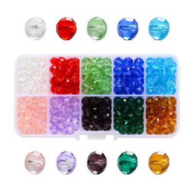 China Bright Grade A 4mm 6mm 8mm Rondelle 10mm Glass Crystal Beads Faceted Bicone Bead For Jewelry Making Decoration for sale