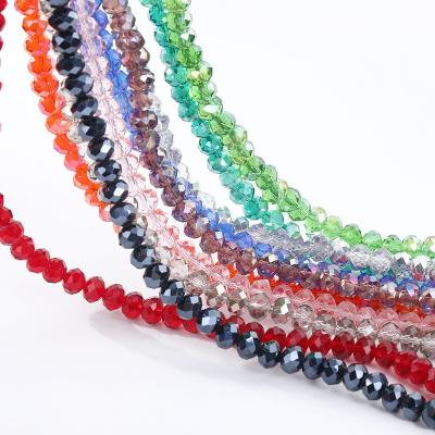 China Bulk Crystal Glass Beads Wholesale Glass Rondelle Crystal Beads For Jewelry Making for sale