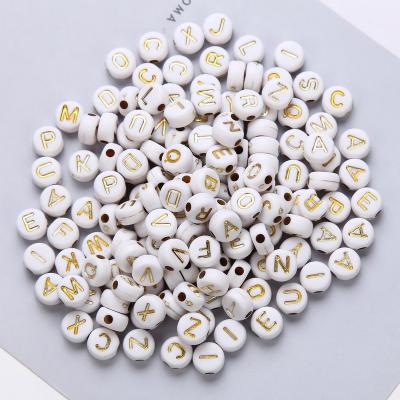 China Handmake DIY 4*7mm Alphabet Letter Beads Acrylic Beads Round Flat Digital For Jewelry Making Handmade DIY Bracelet Beads for sale