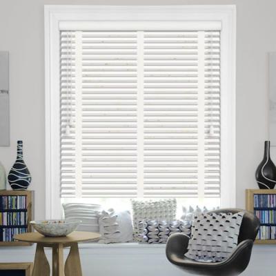 China Manual White Faux Wood Basswood Guangzhou Sale UV-Protective Venetian Blind Roller Shade 50mm for sale