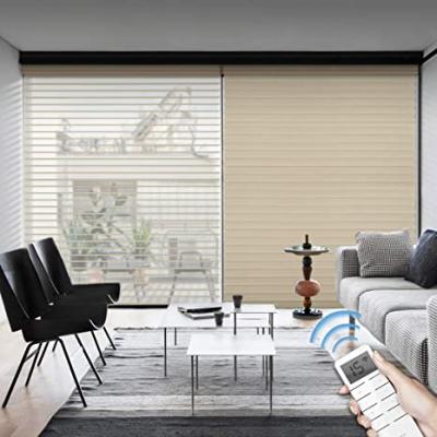 China Shangri Smart La Shade Semi Blackout Phone Eco-friendly Auto Motorized Beige Roller Blind For Sale for sale