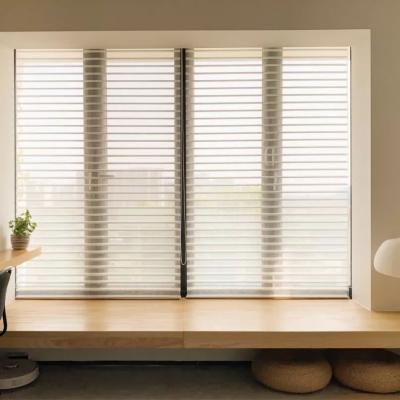 China Eco - Friendly Chain Operate La Shangri Shades Manual Triple Roller Sheer Window Blinds for sale