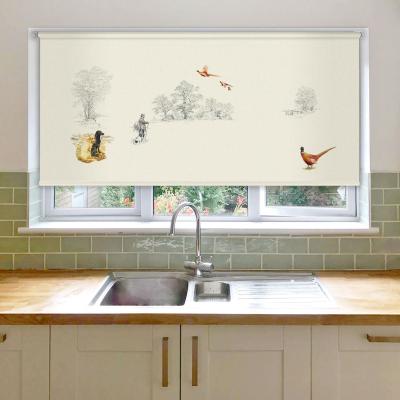 China Hot Sale Factory Window UV-Protector Roller Shades Painted Logo Pictures Shades For Kitchen Home Decoration for sale