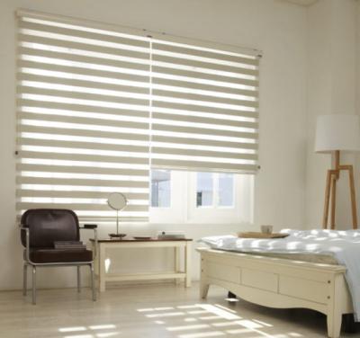 China Daytime UV-Protective Wireless Electric Wireless Night Double Layer Zebra Window Shades For Project Hotel for sale