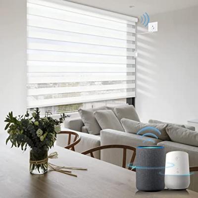 China Convenient Smart Phone WIFI UV-Protector Control Motorized Electric Zebra Roller Shades Window Blinds for sale