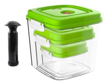 China Freshness Preservation BPA Free Vacuum Airtight Square Plastic Food Storage Container With Lid for sale