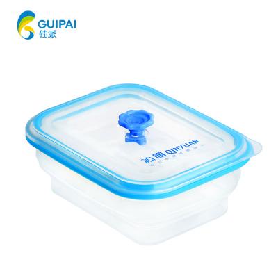 China Collapsible Collapsible Meal Food Storage Containers Heatable Collapsible Silicone Takeaway Prep Kids Lunch Bento Boxes for sale