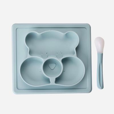 China Food Grade Infants Reusable Reusable Non-Slip Silicone Eat Dish Dish for sale