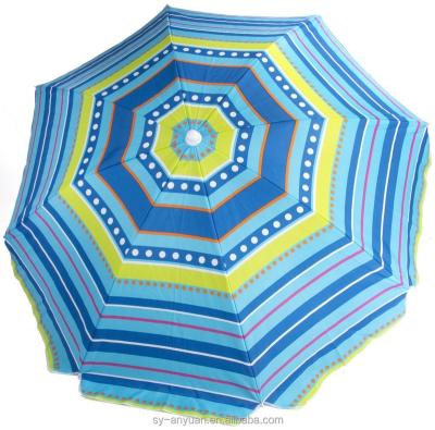 China New Product Shangyu Beach Umbrella Daily Use Colorful Stripe Cloth Small Size Garden Umbrella for sale