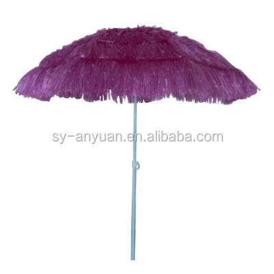 China Pagoda Hawaii Grass Tiki Beach Parasol Nylon Outdoor UV Protection Umbrella for sale