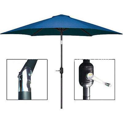 China Outdoor Furniture 10 Feet Crank Handle Anti Sun Protection Polyester Pagoda Patio Garden Table Umbrella Dark Blue UV Outdoor Sunshade for sale