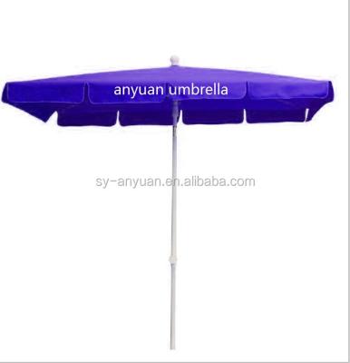 China Polyester Solid Color Large Balcony Sun Umbrella Rectangular Outdoor Parasol for sale