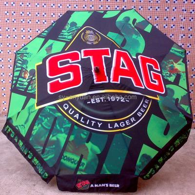 China Outdoor Furniture Beer Beach Promotion Umbrella Full Color 100% Polyester With Hot Transfer Print for sale