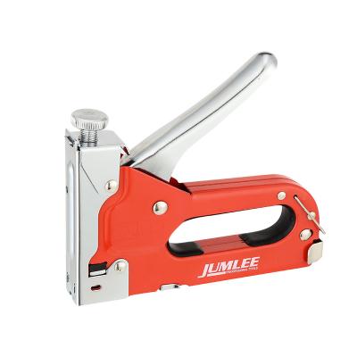 China JUMLEE Furniture Strength Adjustable Manual Staple Gun 3in1 Gs 55mm Staple Gun Tacker 4-14mm Heavy Duty Hand Staple Gun for sale