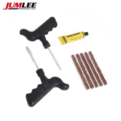 China JUMLEE Universal Suitable Heavy Duty Tire Repair Tools Kit Plug Set For Car Motorcycle Atv Jeep Truck Tractor Flat Tire Puncture Repair for sale