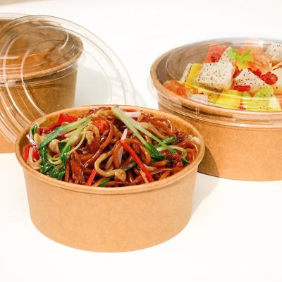 China Disposable durable thickness warp up bowl for fast food to-go box fruit salad with clear lid for sale