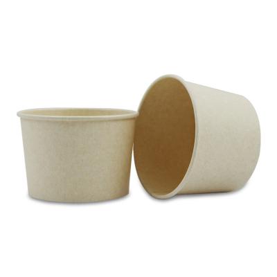 China Disposable biodegradable 270ml sugarcane pulp PLA bagasse paper soup bowl containers for sale