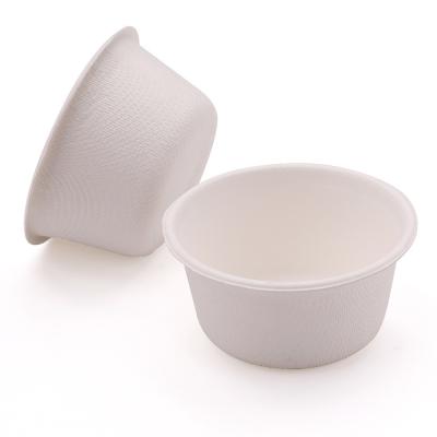 China Biodegradable sugarcane salad bowls sauces tray disposable bagasse paper DIY plate mini tableware for sale