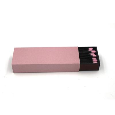 China 75mm Black Stick Pink Tip Matches Customized Logo Printing Candle Safety Matches for sale