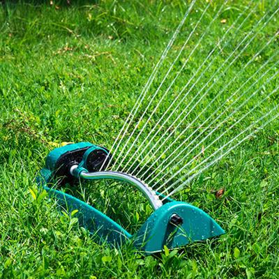 China Watering Irrigation 15 Holes Adjustable Irrigation Sprinkler Water Rotating Lawn Garden Sprinklers for sale