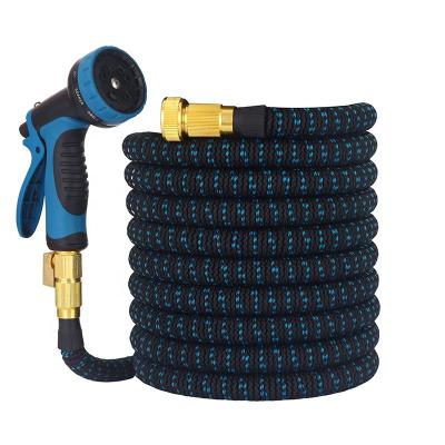 China 25ft 50ft 75ft Black+Blue Expansion Adjustable Elastic Garden Hose 100ft for sale