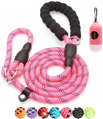 China Large Reflective Strong Braided Climbing Rope Slip On Pink Tactical Dog Leash for sale