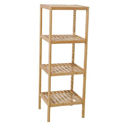 China Customized Factory Price Sustainable Factory Price Storage Shelf Bathroom Rack Bamboo Plant Display Stand Eco-friendly for sale