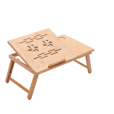 China Hot Sale Adjustable Bamboo Foldable Laptop Lap Table Laptop Cooling Table (Size) Factory Price Computer Cooling Stand for sale