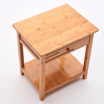 China Traditional Customize Wooden Nightstand Smart Use MDF Nightstand Bamboo Bedside Table Home Night Stand With Drawer for sale