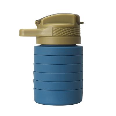 China Custom Stocked Good Quality Vintage Collapsible Bottle Silicone Bottle With Silicone Straw And Lid for sale